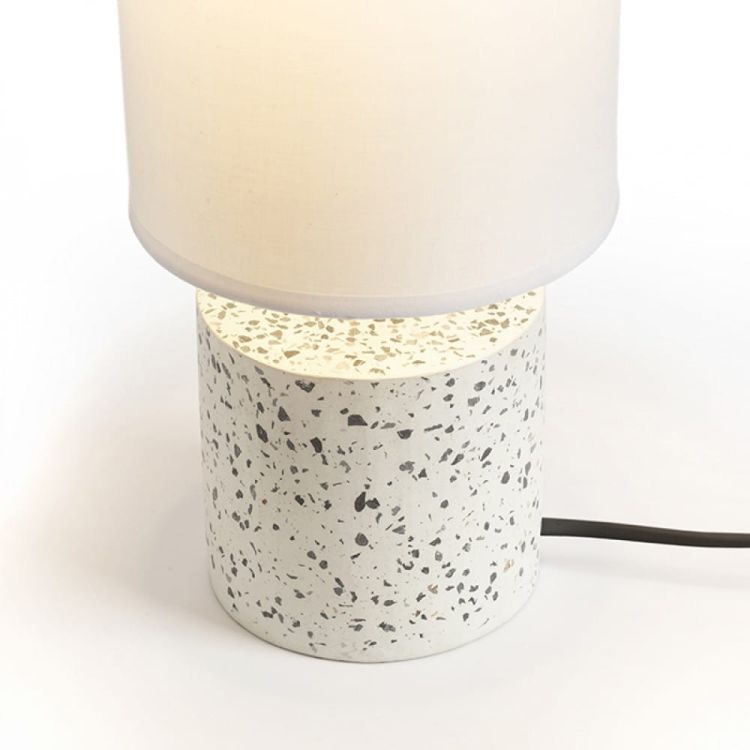 CAMINO stołowa z abażurem biała decor teraco 230V E27 28W
