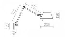 MONTANA ścienna biała/czarna chrom 230V E27 28W