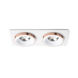 SHARM SQ II wpuszczana biała miedź 230V LED 2x10W 24°  3000K