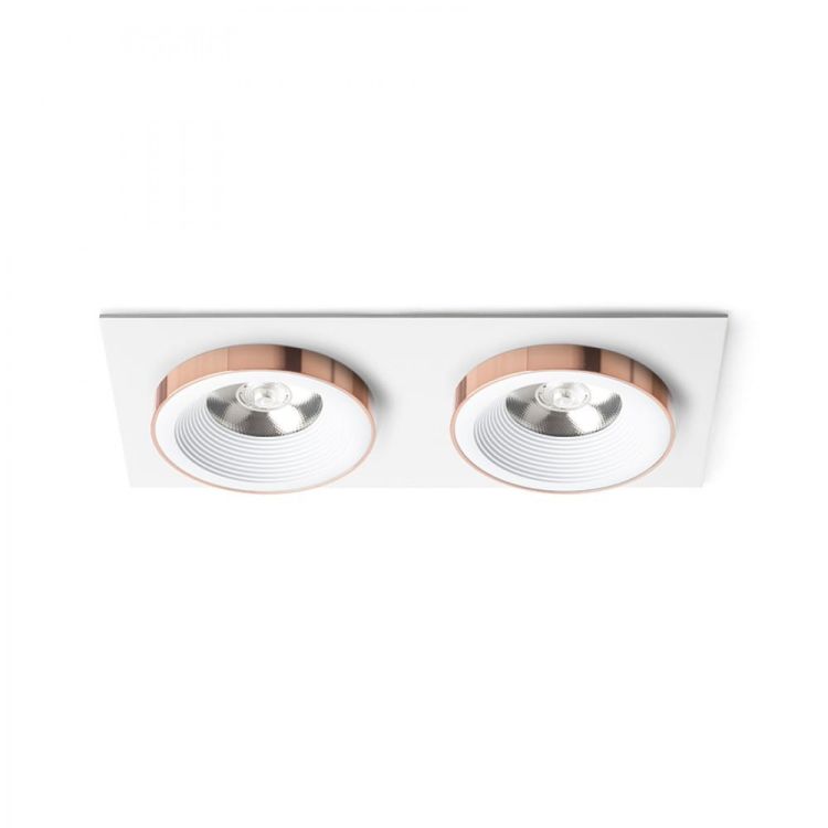 SHARM SQ II wpuszczana biała miedź 230V LED 2x10W 24°  3000K