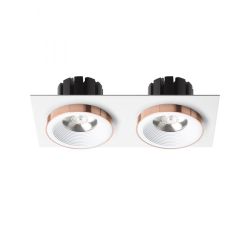 SHARM SQ II wpuszczana biała miedź 230V LED 2x10W 24°  3000K