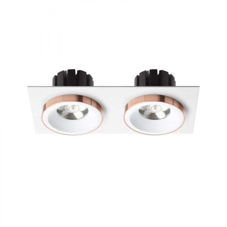 SHARM SQ II wpuszczana biała miedź 230V LED 2x10W 24°  3000K