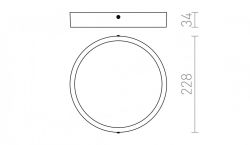 HUE R 22 DIMM sufitowa  chrom 230V LED 24W  3000K