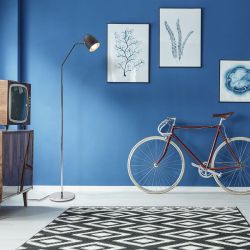 PRAGMA podłogowa czarna chrom 230V E27 28W
