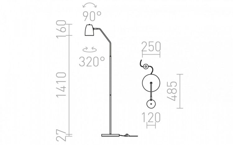 PRAGMA podłogowa czarna chrom 230V E27 28W