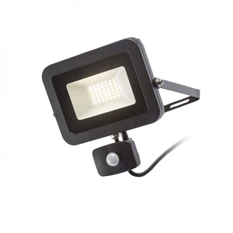 PONTA reflektor z czujnikiem czarna  230V LED 30W 120° IP54  3000K