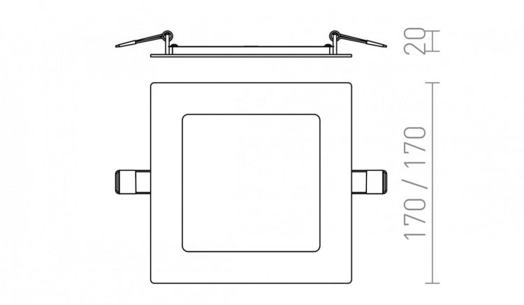 SOCORRO SQ 170 wpuszczana biała  230V LED 12W  3000K