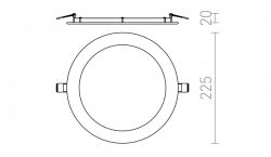 SOCORRO R 225 wpuszczana biała  230V LED 18W  3000K