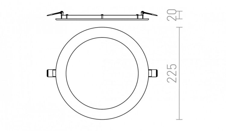 SOCORRO R 225 wpuszczana biała  230V LED 18W  3000K