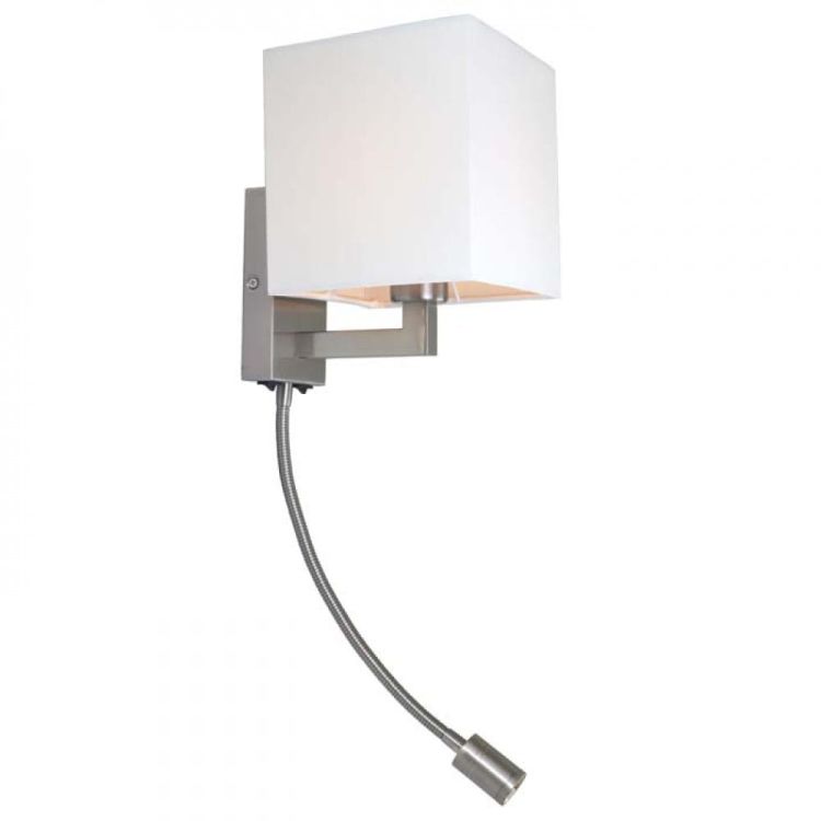 TAINA z abażurem biała nikiel mat 230V E27 LED 28+3W 25°  3000K
