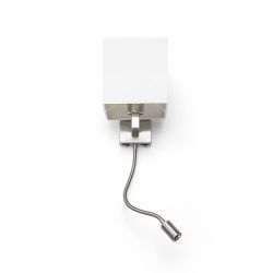 TAINA z abażurem biała nikiel mat 230V E27 LED 28+3W 25°  3000K