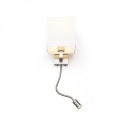 TAINA z abażurem biała nikiel mat 230V E27 LED 28+3W 25°  3000K