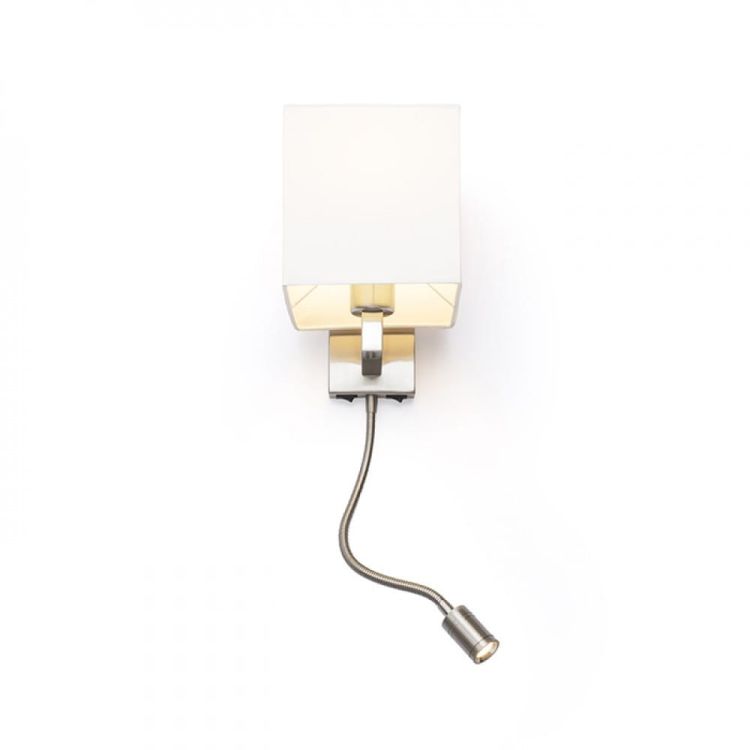TAINA z abażurem biała nikiel mat 230V E27 LED 28+3W 25°  3000K