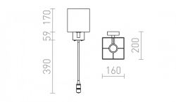 TAINA z abażurem biała nikiel mat 230V E27 LED 28+3W 25°  3000K
