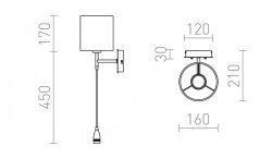 VERSINA z abażurem biała chrom 230V E27 LED 28+3W 25°  3000K