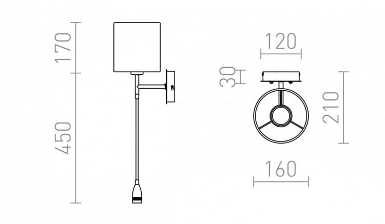 VERSINA z abażurem biała chrom 230V E27 LED 28+3W 25°  3000K