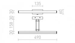 SWING nad obraz  chrom 230V LED 8W  3000K