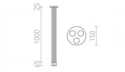 LOYD E27 III sufitowa czarna  230V E27 3x28W