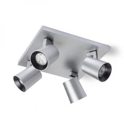 KENNY IV sufitowa  aluminium szczotkowane/czarna 230V GU10 4x35W