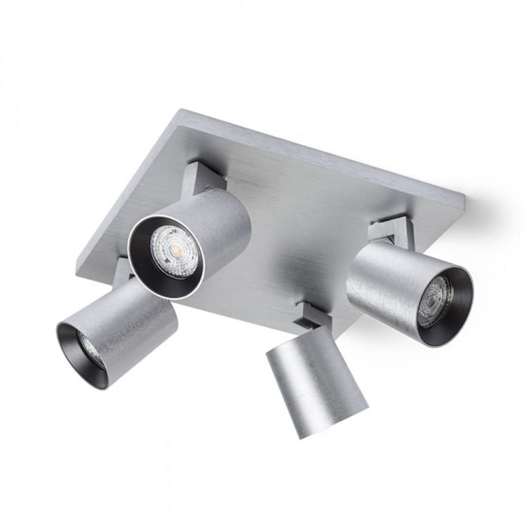 KENNY IV sufitowa  aluminium szczotkowane/czarna 230V GU10 4x35W