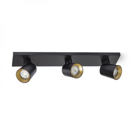 Przejdź do produktu KENNY III natynkowa czarna/złota  230V LED GU10 3x8W