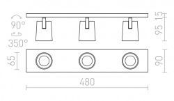 KENNY III natynkowa  aluminium szczotkowane/czarna 230V GU10 3x35W