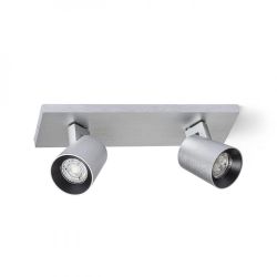KENNY II natynkowa  aluminium szczotkowane/czarna 230V GU10 2x35W