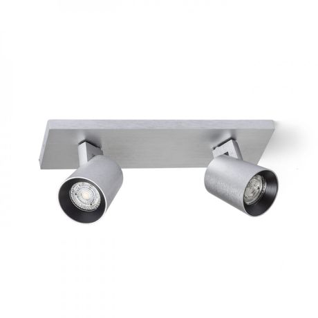 Przejdź do produktu KENNY II natynkowa  aluminium szczotkowane/czarna 230V LED GU10 2x8W