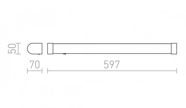 TAMPA 60 ścienna bez końcówek biała 230V LED 15W IP44 3000K