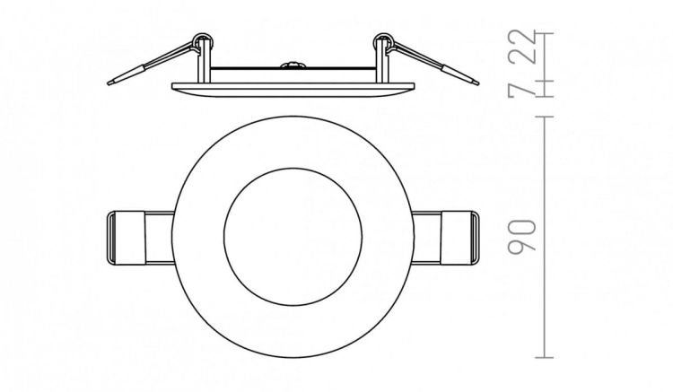 DADA 9 wpuszczana  miedź 230V LED 3W  3000K