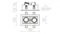 BONDY II wpuszczana biała  230V LED 2x7W 24°  3000K