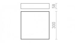 LARISA SQ 30 sufitowa czarna  230V LED 30W  3000K