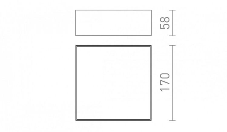 LARISA SQ 17 sufitowa czarna  230V LED 15W  3000K