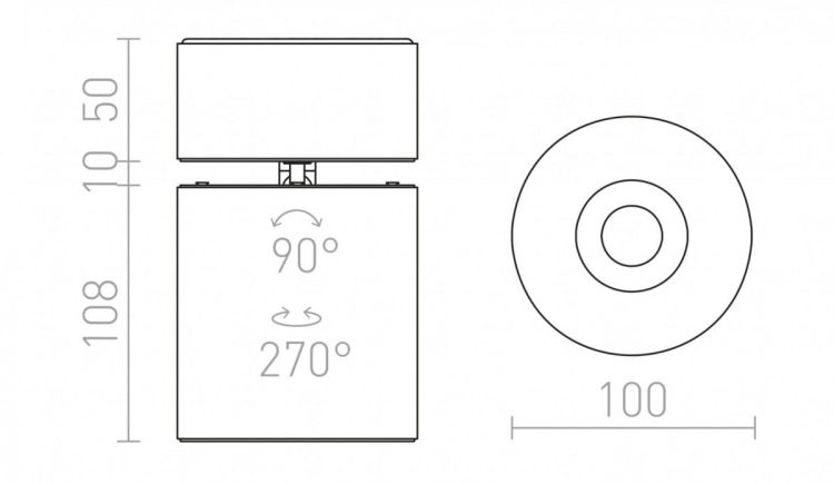 CONDU sufitowa czarna  230V LED 20W 24°  3000K