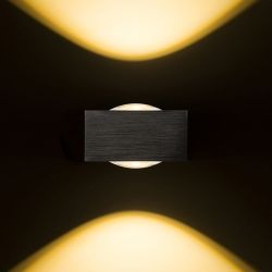 KORSO II ścienna czarne anodowane 230V LED 2x3W 120° IP54 3000K