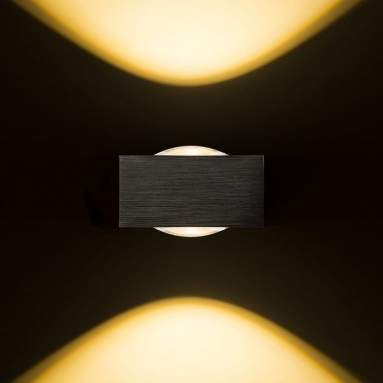 KORSO II ścienna czarne anodowane 230V LED 2x3W 120° IP54 3000K