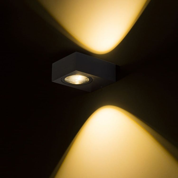 KORSO II ścienna czarne anodowane 230V LED 2x3W 120° IP54 3000K