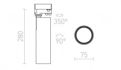 BAHIA do szyny  3-faz biała  230V LED 28W 38°  3000K