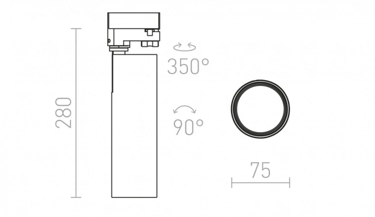 BAHIA do szyny  3-faz biała  230V LED 28W 38°  3000K