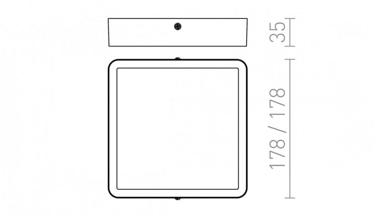 HUE SQ 17 sufitowa biała  230V LED 18W  3000K