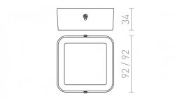 HUE SQ 9 sufitowa  nikiel mat 230V LED 6W  3000K