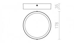 HUE R 17 sufitowa  nikiel mat 230V LED 18W  3000K