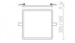 HUE SQ 22 wpuszczana  kolor buk 230V LED 24W  3000K