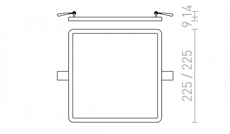 HUE SQ 22 wpuszczana  kolor buk 230V LED 24W  3000K