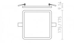 HUE SQ 17 wpuszczana  chrom 230V LED 18W  3000K