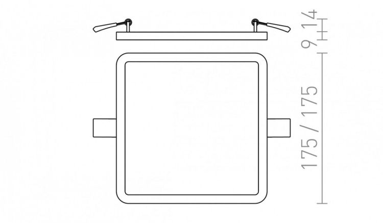 HUE SQ 17 wpuszczana  czarny chrom 230V LED 18W  3000K