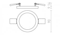 HUE R 9 wpuszczana  czarny chrom 230V LED 6W  3000K