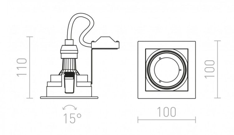 ACASA wpuszczana biała  230V GU10 50W