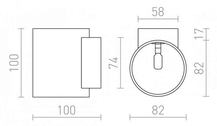 TUBA W ścienna biała matowa   230V G9 33W