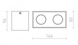 AGATE II sufitowa biała matowa   230V GU10 2x35W